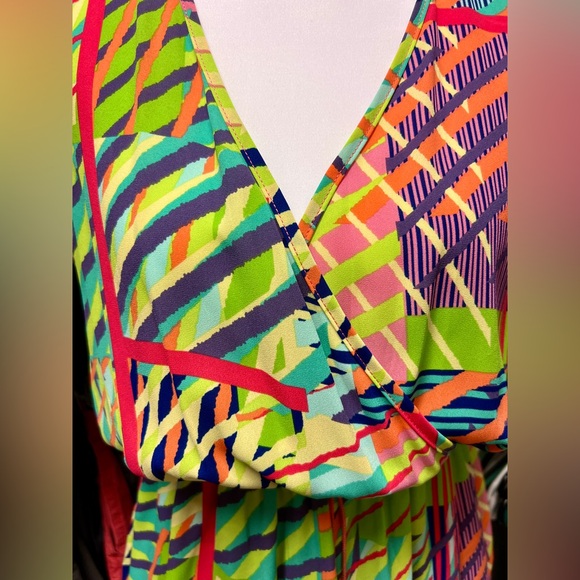 Blue Blush Multicolor‎ Abstract Romper Size S - Picture 5 of 7